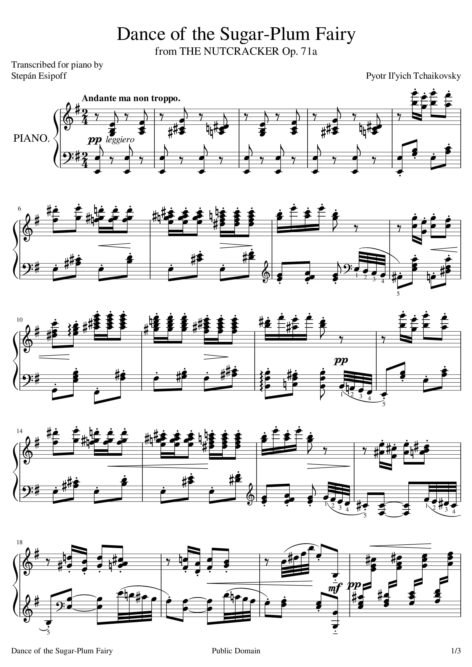 Dance of the Sugar Plum 1 page