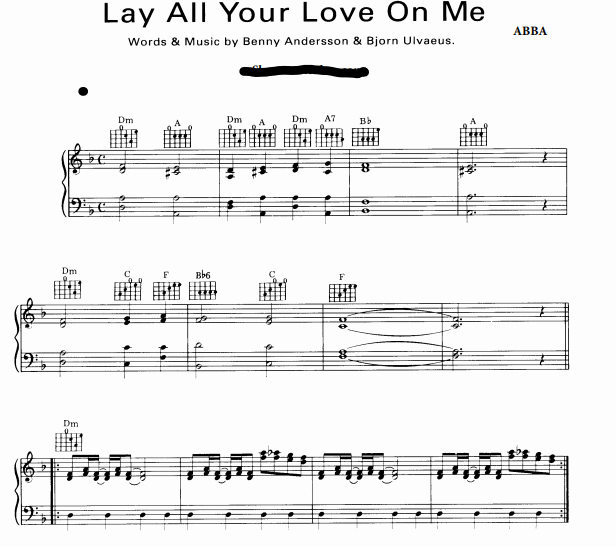 Lay All Your Love On Me - ABBA - ESL worksheet by chrysalis