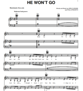 Adele - He Won’t Go Free Sheet Music PDF for Piano | The Piano Notes