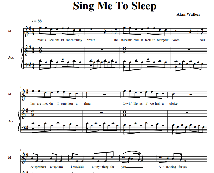 Alan Walker – Sing Me To Free Sheet Music PDF for Piano