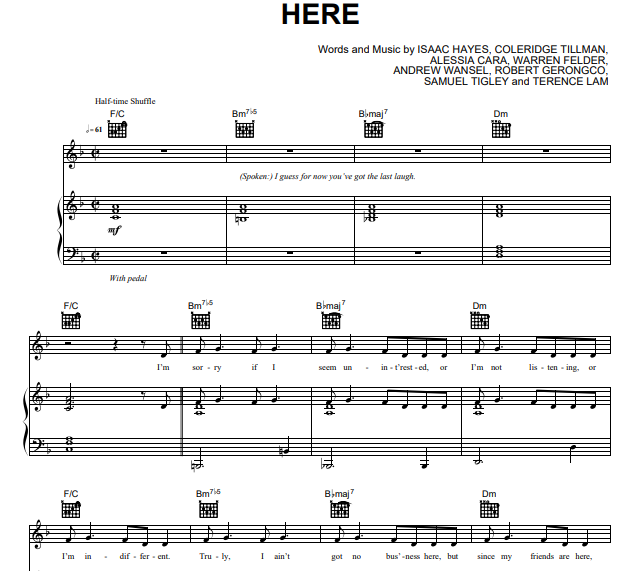 Alessia Cara – Here Free Sheet Music PDF for Piano