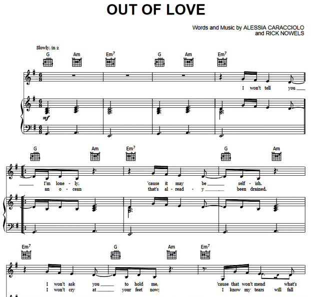 Alessia Cara – Out Of Love Free Sheet Music PDF for Piano