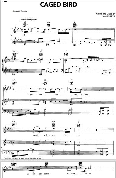 Alicia Keys & Brandi Carlile – Caged Bird Free Sheet Music PDF for Piano