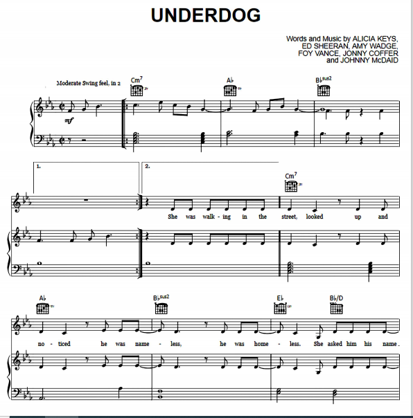 Alicia Keys – Underdog Free Sheet Music PDF for Piano