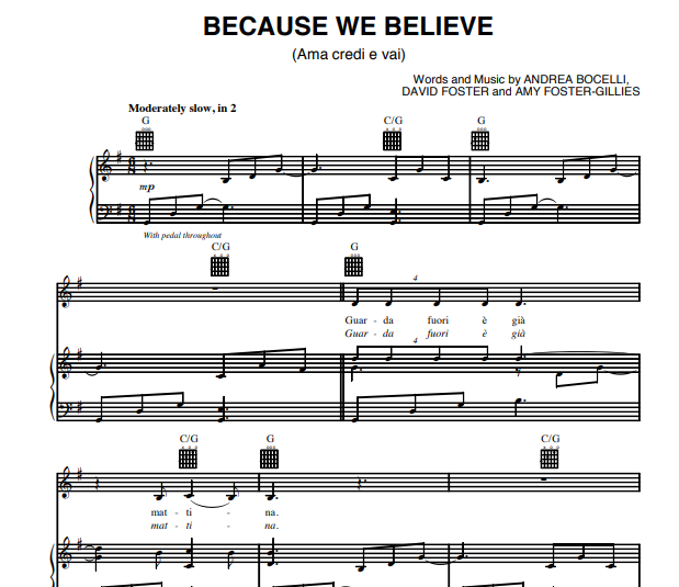 Andrea Bocelli - Because We Believe