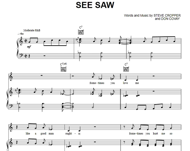 Aretha Franklin – See Saw Free Sheet Music PDF for Piano