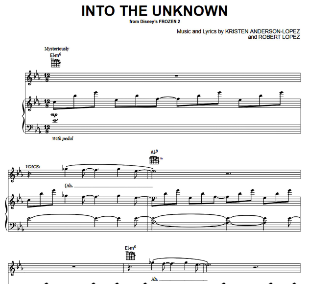 Aurora – Into The Unknown Free Sheet Music PDF for Piano