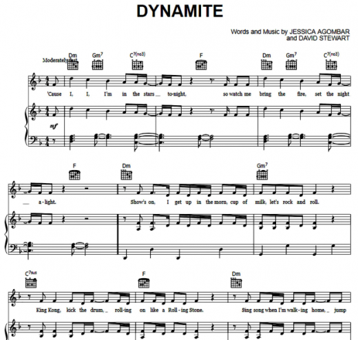BTS Dynamite Free Sheet Music PDF for Piano The Piano