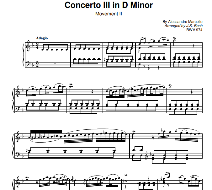 Bach - Concerto III in D Minor