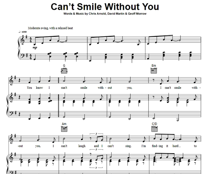 Barry Manilow - Can’t Smile Without You