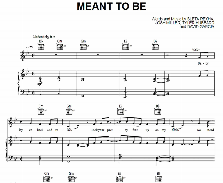 Bebe Rexha - Meant To Be Free Sheet Music PDF for Piano 1 Bebe Rexha – Meant To Be Free Sheet Music PDF for Piano