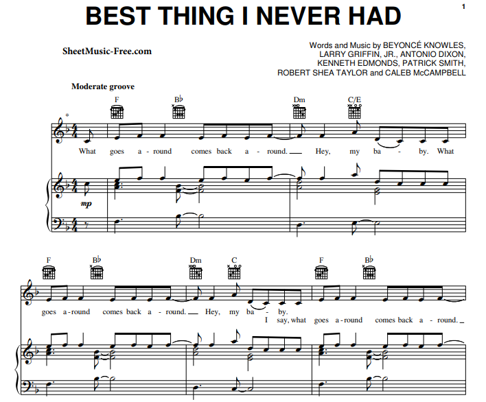 Beyonce - Best Thing I Never Had Free Sheet Music PDF for Piano 7 Beyonce – Best Thing I Never Had Free Sheet Music PDF for Piano