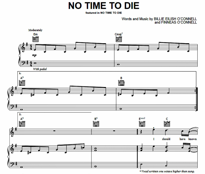 Billie Eilish - No Time To Die Free Sheet Music PDF for Piano 7 Billie Eilish – No Time To Die Free Sheet Music PDF for Piano