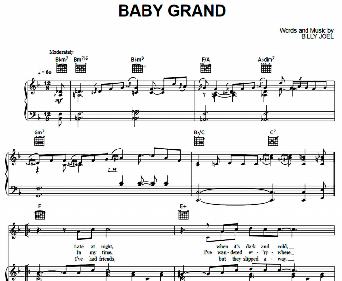 Billy Joel – Baby Grand Free Sheet Music PDF for Piano