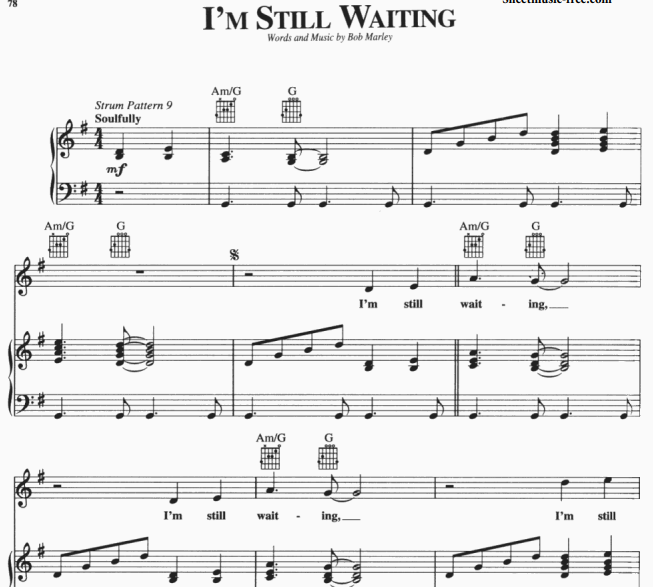 Bob Marley - I’m Still Waiting Free Sheet Music PDF for Piano 7 Bob Marley – I’m Still Waiting Free Sheet Music PDF for Piano