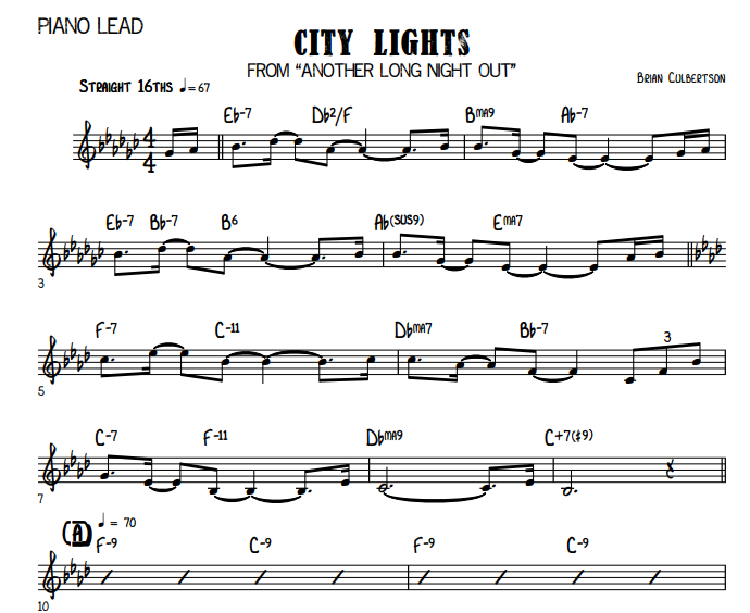 Brian Culbertson - City Lights Free Sheet Music PDF for Piano 7 Brian Culbertson – City Lights Free Sheet Music PDF for Piano