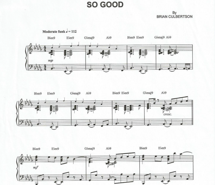 Brian Culbertson – So Good Free Sheet Music PDF for Piano