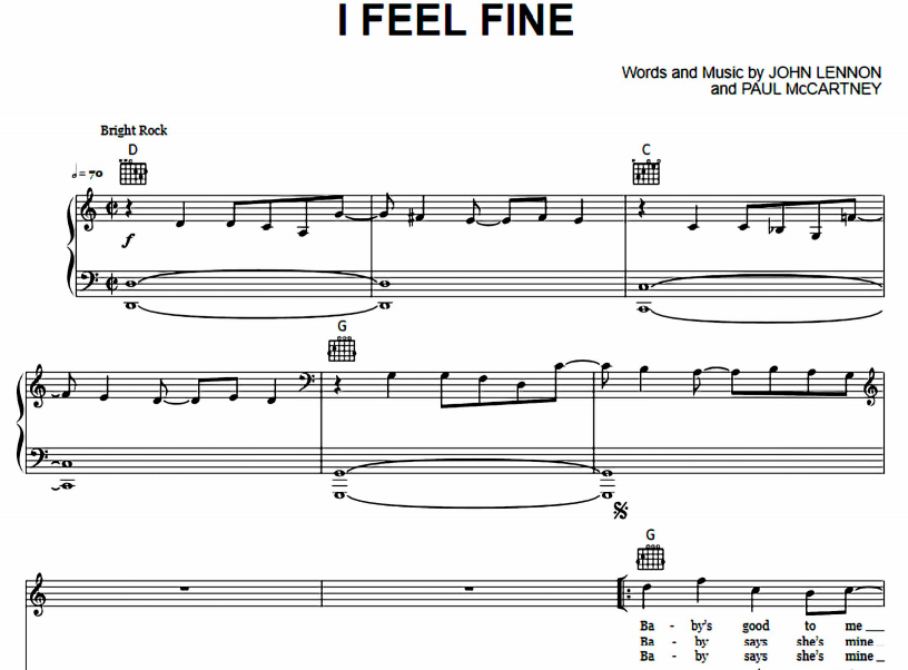 The Beatles - I Feel Fine Free Sheet Music PDF for Piano 7 The Beatles – I Feel Fine Free Sheet Music PDF for Piano