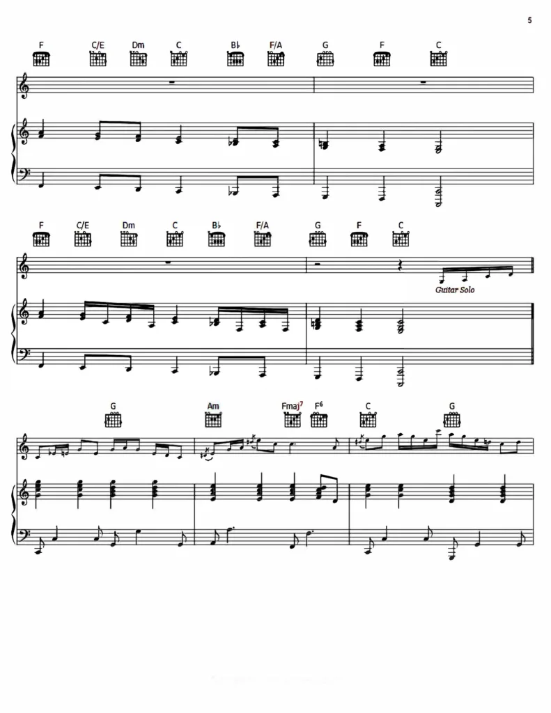 The Beatles - Let It Be Free Sheet Music PDF for Piano 6 Let It Be Sheet Music pdf The Beatles thepianonotes.com 1 1 Sayfa 5