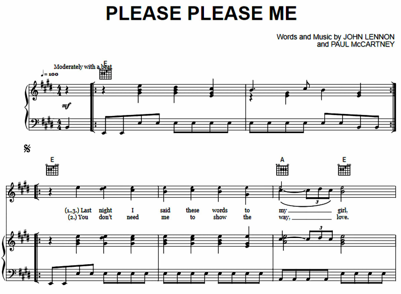 The Beatles - Please Please Me Free Sheet Music PDF for Piano 1 The Beatles – Please Please Me Free Sheet Music PDF for Piano