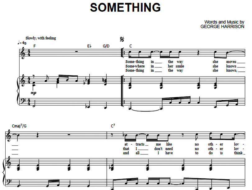 The Beatles – Something Free Sheet Music PDF for Piano