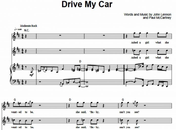 The Beatles Drive My Car Free Sheet Music PDF for Piano The Piano Notes