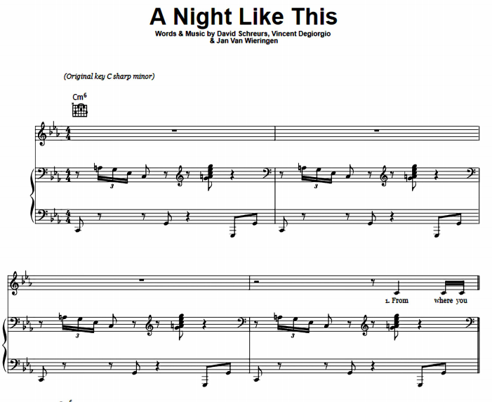 Caro Emerald – A Night Like This Free Sheet Music PDF for Piano