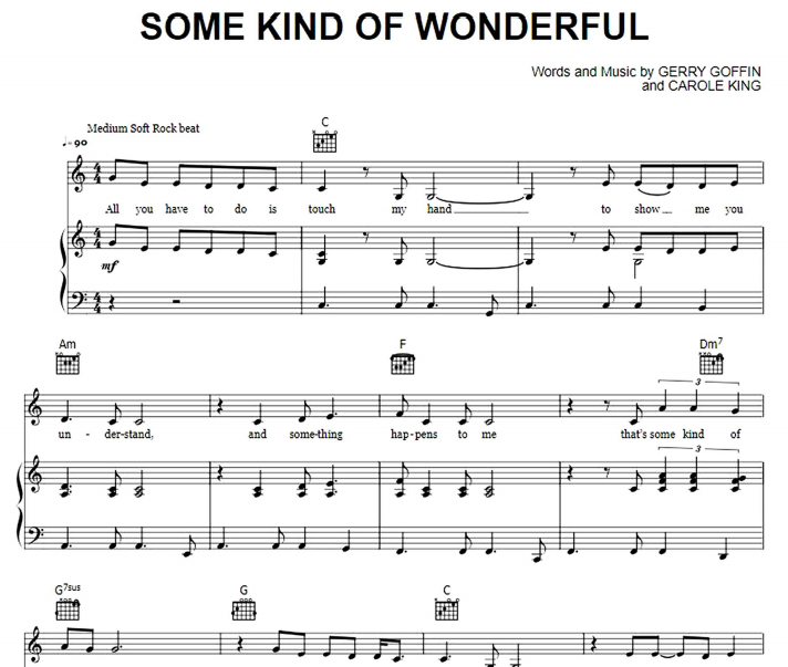 Carole King – Some Kind Of Wonderful Free Sheet Music PDF for Piano