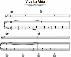 Coldplay - Viva La Vida Free Sheet Music PDF for Piano | The Piano Notes