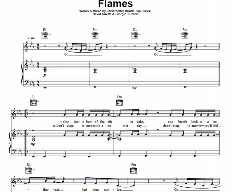 David Guetta - Flames Free Sheet Music PDF for Piano 1 David Guetta – Flames Free Sheet Music PDF for Piano