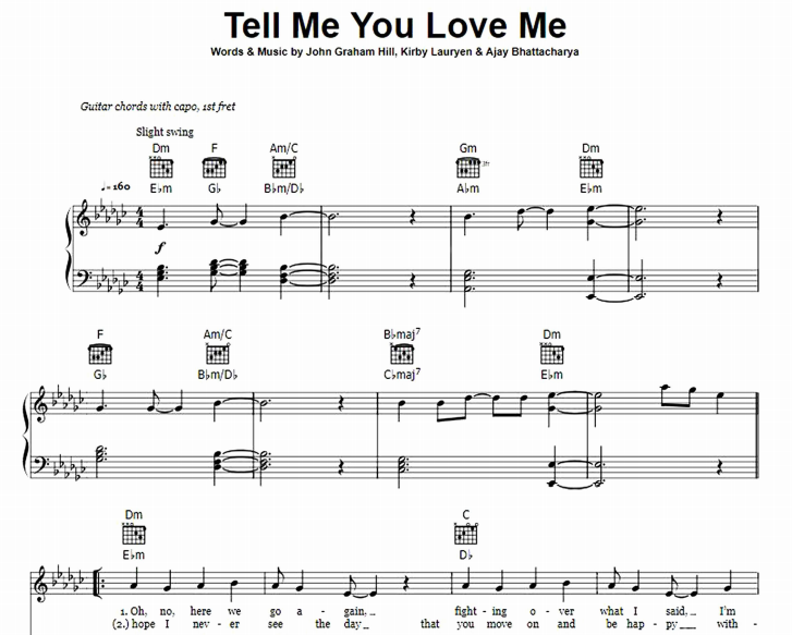 Demi Lovato – Tell Me You Love Me Free Sheet Music PDF for Piano