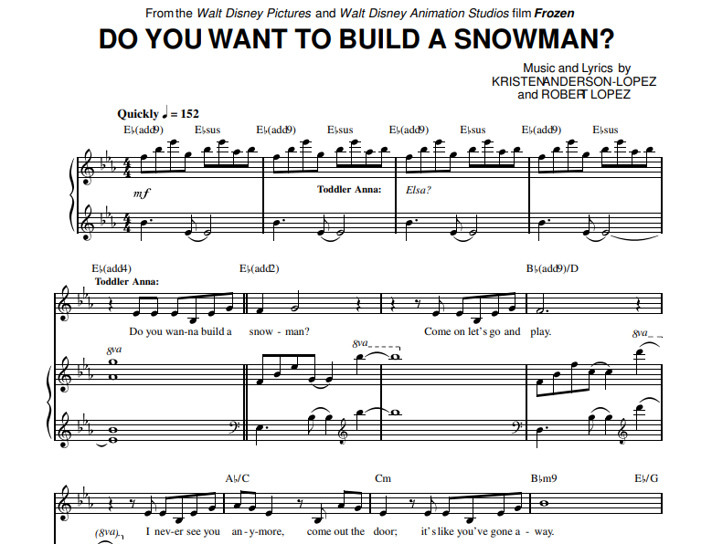 Frozen Do You Want To Build a Snowman