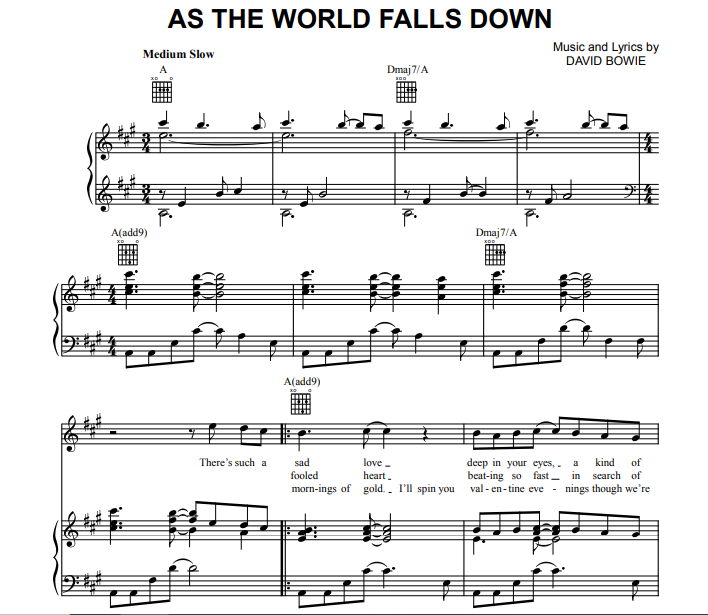 David Bowie As the World Falls Down