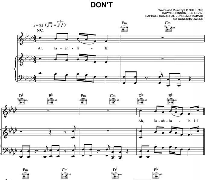 Ed Sheeran - Don’t Free Sheet Music PDF for Piano 1 Ed Sheeran – Don’t Free Sheet Music PDF for Piano