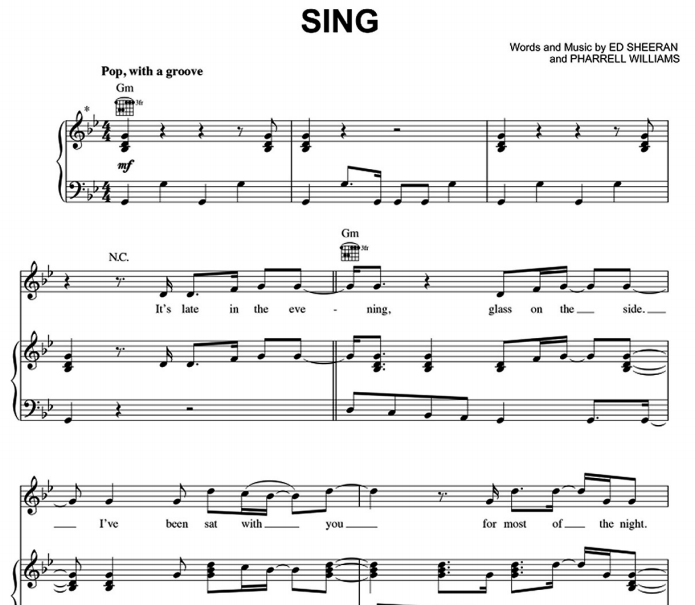 Ed Sheeran – Sing Free Sheet Music PDF for Piano