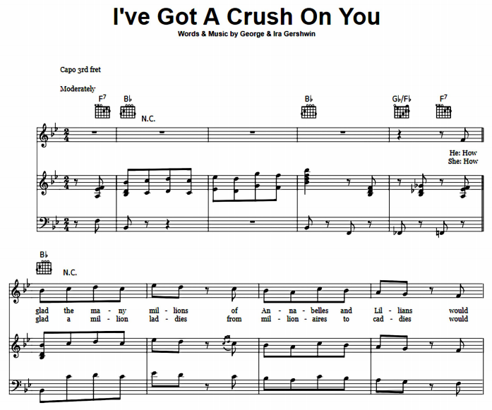 George Gershwin – I’ve Got A Crush On You Free Sheet Music PDF for Piano