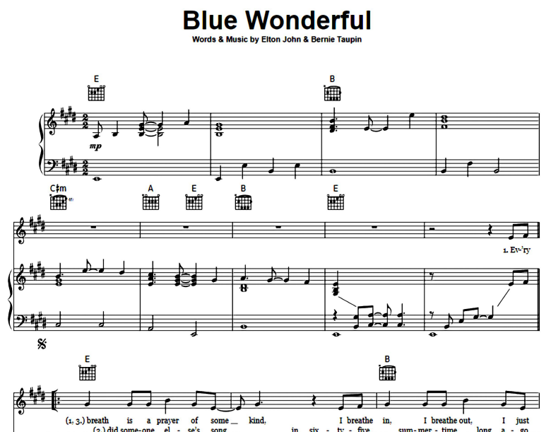 Elton John-Blue Wonderful Free Sheet Music PDF for Piano 7 Elton John-Blue Wonderful Free Sheet Music PDF for Piano