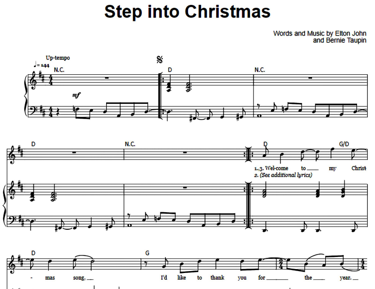 Elton John-Step Into Christmas Free Sheet Music PDF for Piano 1 Elton John-Step Into Christmas Free Sheet Music PDF for Piano