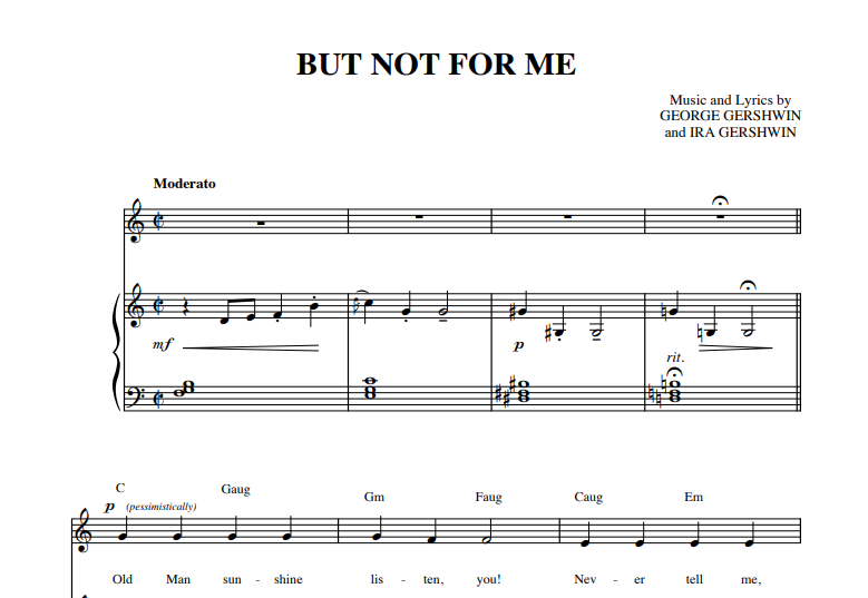 Elvis Costello-But Not For Me Free Sheet Music PDF for Piano