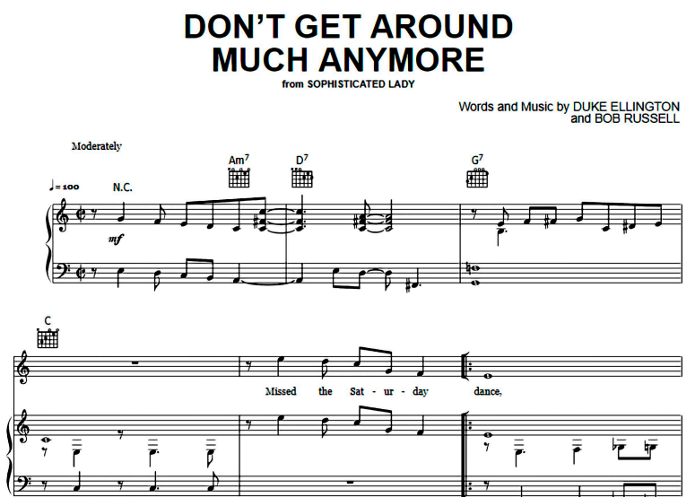 Etta James-Don’t Get Around Much Anymore Free Sheet Music PDF for Piano