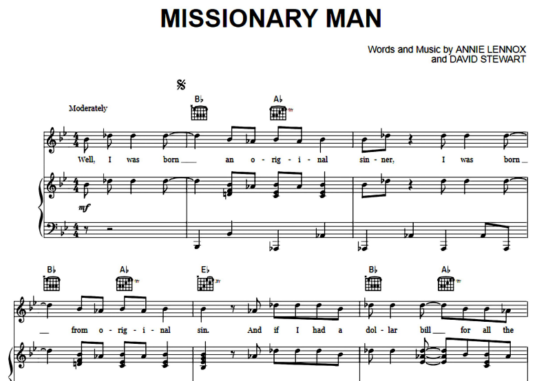 Eurythmics-Missionary Man Free Sheet Music PDF for Piano 7 Eurythmics-Missionary Man Free Sheet Music PDF for Piano