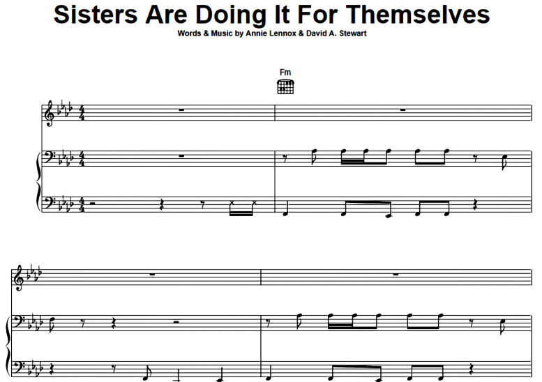 Eurythmics-Sisters Are Doing It For Themselves Free Sheet Music PDF for Piano