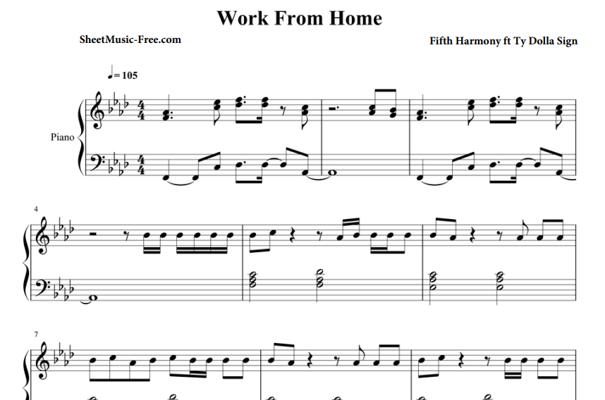 Fifth Harmony-Work From Home Free Sheet Music PDF for Piano 7 Fifth Harmony-Work From Home Free Sheet Music PDF for Piano