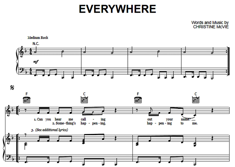 Fleetwood Mac-Everywhere Free Sheet Music PDF for Piano 7 Fleetwood Mac-Everywhere Free Sheet Music PDF for Piano