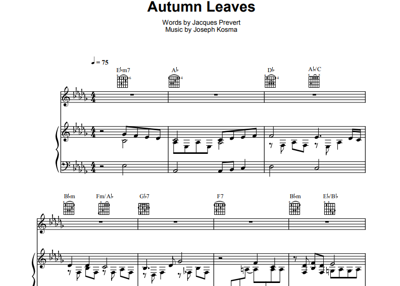 Frank Sinatra-Autumn Leaves Free Sheet Music PDF for Piano 1 Frank Sinatra-Autumn Leaves Free Sheet Music PDF for Piano