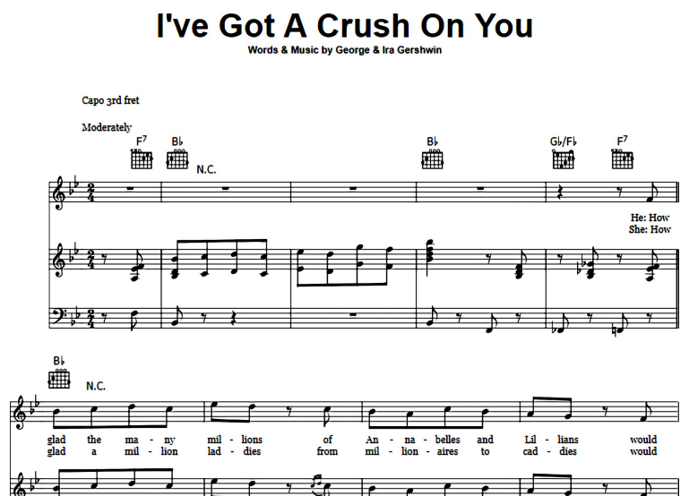 Frank Sinatra-I’ve Got A Crush On You Free Sheet Music PDF for Piano