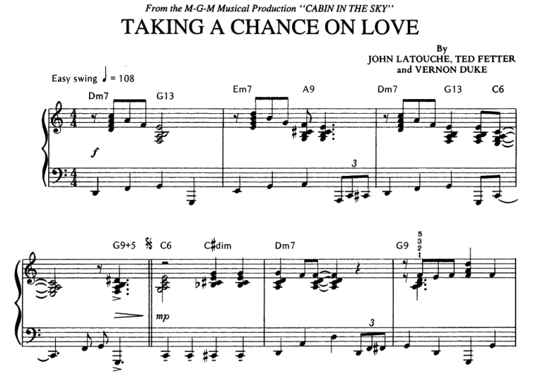 Frank Sinatra-Taking A Chance On Love Free Sheet Music PDF for Piano