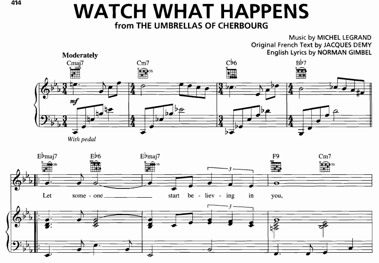 Frank Sinatra-Watch What Happens Free Sheet Music PDF for Piano 1 Frank Sinatra-Watch What Happens Free Sheet Music PDF for Piano