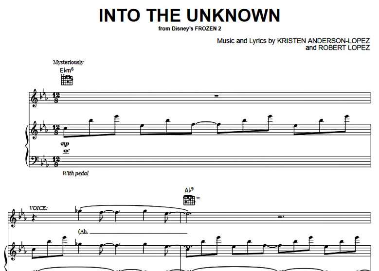 Frozen-Into The Unknown Free Sheet Music PDF for Piano