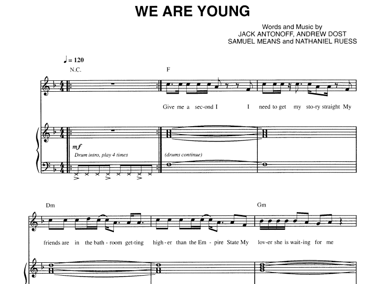 Fun-We Are Young Free Sheet Music PDF for Piano 7 Fun-We Are Young Free Sheet Music PDF for Piano